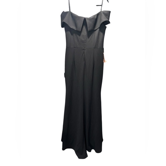 BHLDN Delice Dress in Black Off the Shoulder fitted with train size 16 - Picture 4 of 8